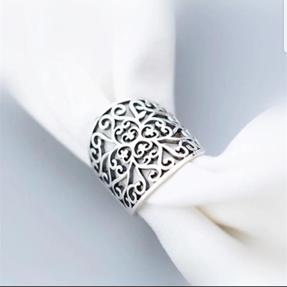 Vintage open ring 925 sterling silver 💍 - Picture 2 of 6